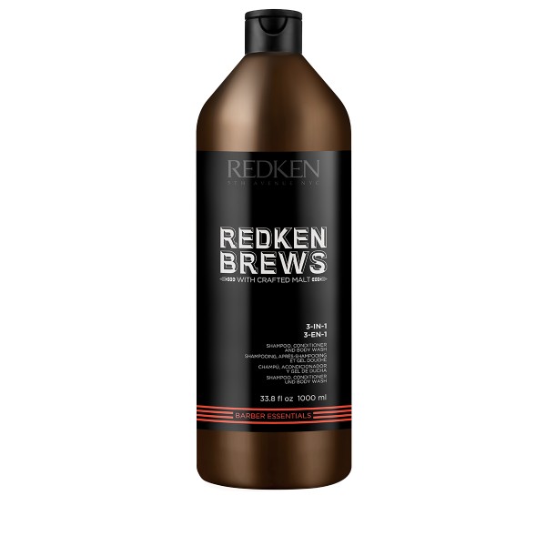 Brews 3-En-1 Shampooing, Après-Shampooing Et Gel Douche Redken